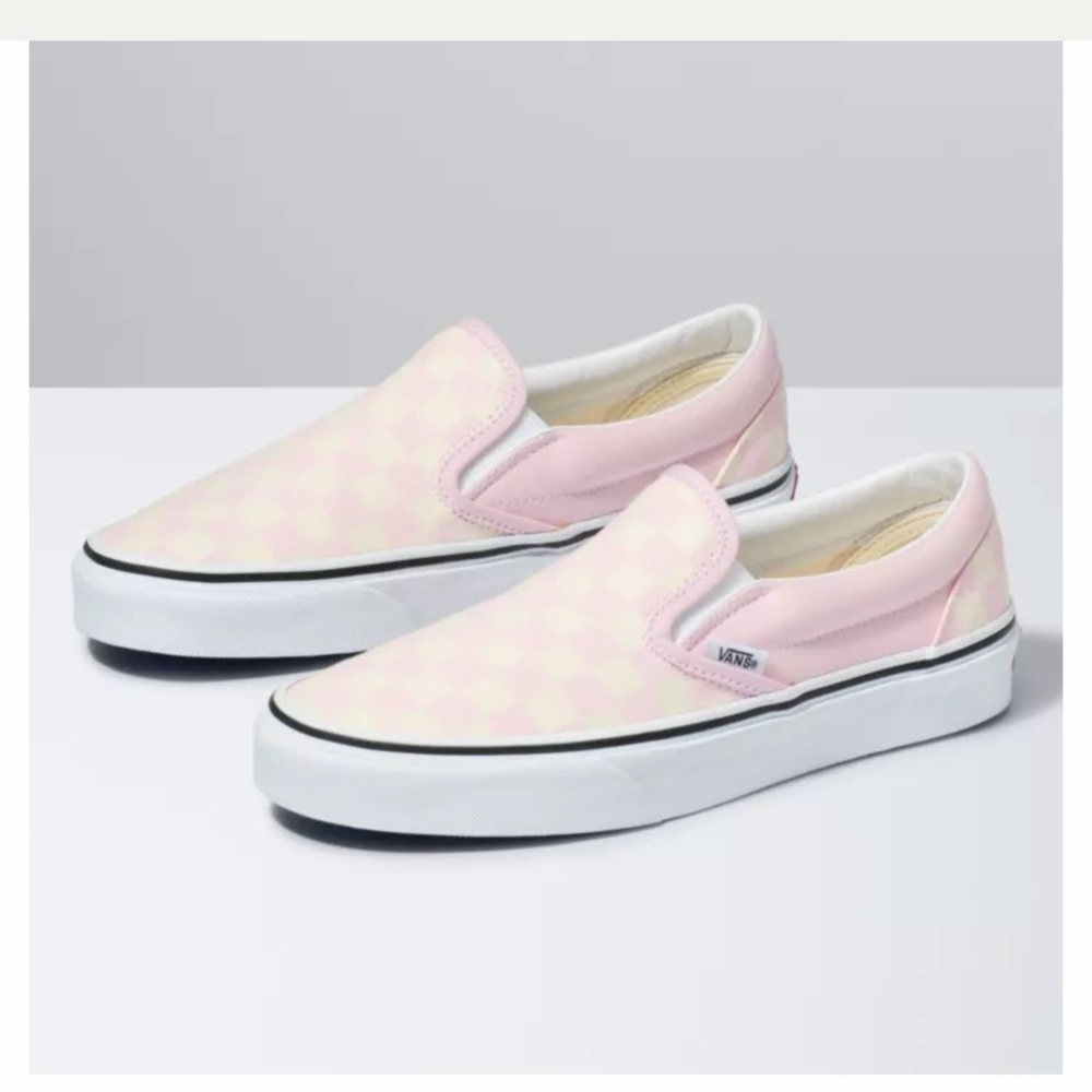 Checkerboard Slip-on Vans (Pink & Creme)